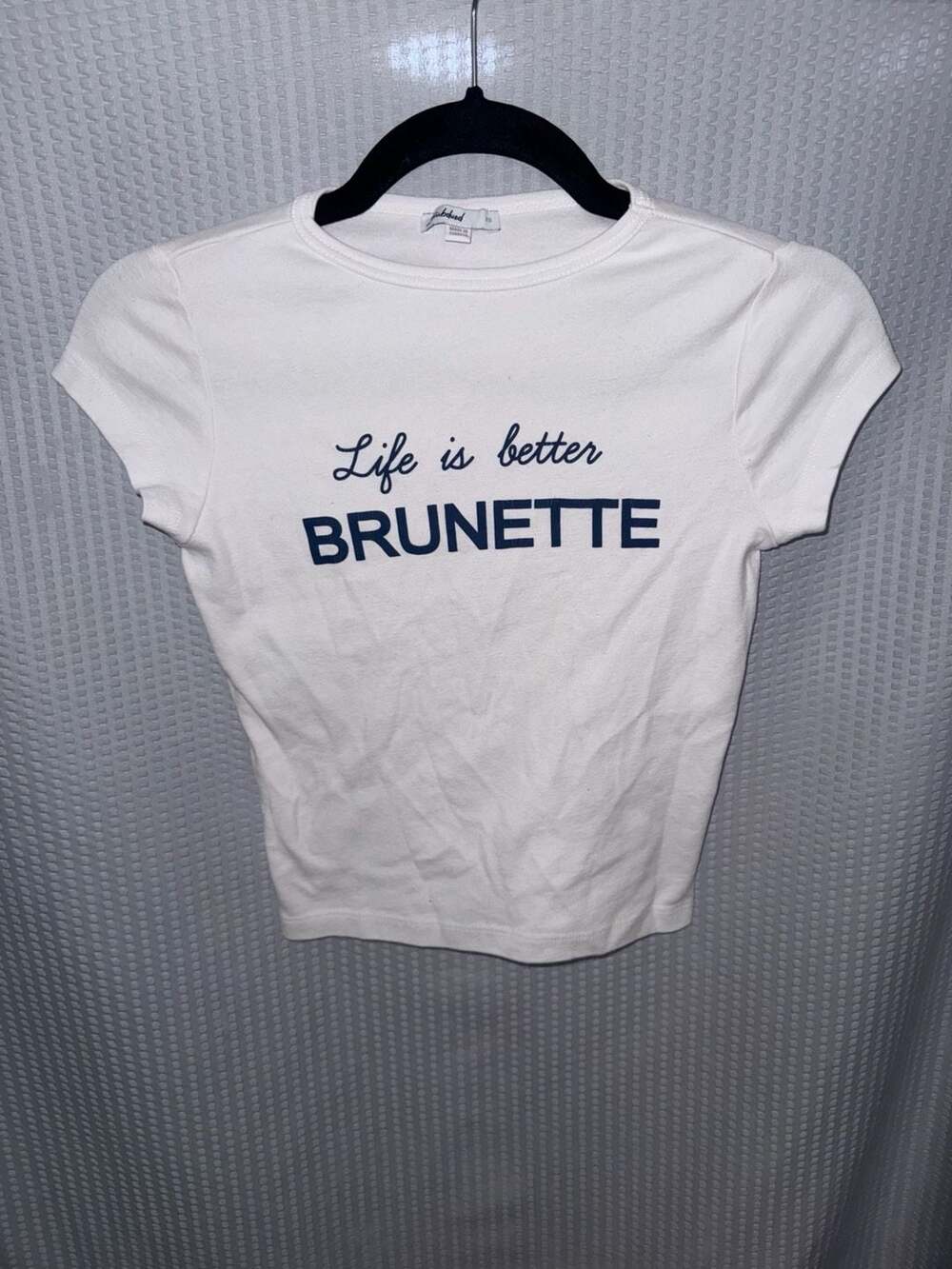 Subdued 'Life is Better Brunette' Graphic Baby Tee